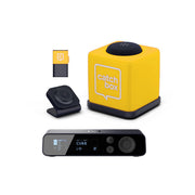 Catchbox Plus Wireless Microphone System with 2-Channel Plus Hub DSP Receiver - 1x Cube + Charger, 1x Clip + Single