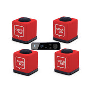 Catchbox Plus Wireless Microphone System with 4-Channel Plus Hub DSP Receiver - 4x Cubes + 4x Chargers