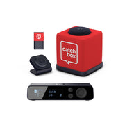 Catchbox Plus Wireless Microphone System with 4-Channel Plus Hub DSP Receiver - 1x Cube + Charger, 1x Clip + Single