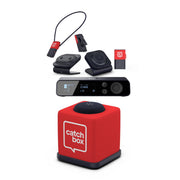 Catchbox Plus Wireless Microphone System with 4-Channel Plus Hub DSP Receiver - 1x Cube + Charger, 3x Clips + Single