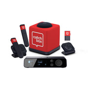 Catchbox Plus Wireless Microphone System with 4-Channel Plus Hub DSP Receiver - 1x Cube + Charger, 1x Clip + Single