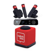 Catchbox Plus Wireless Microphone System with 4-Channel Plus Hub DSP Receiver - 1x Cube + Charger, 3x Sticks + Single