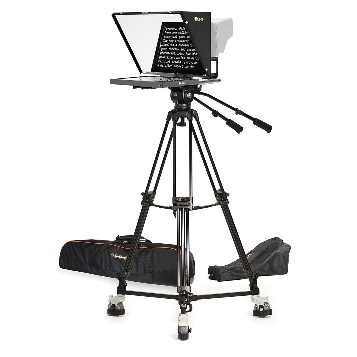 Ikan 15-Inch Teleprompter Tripod and Dolly Turnkey Solution - 15″ Teleprompter, Tripod & Dolly Turnkey