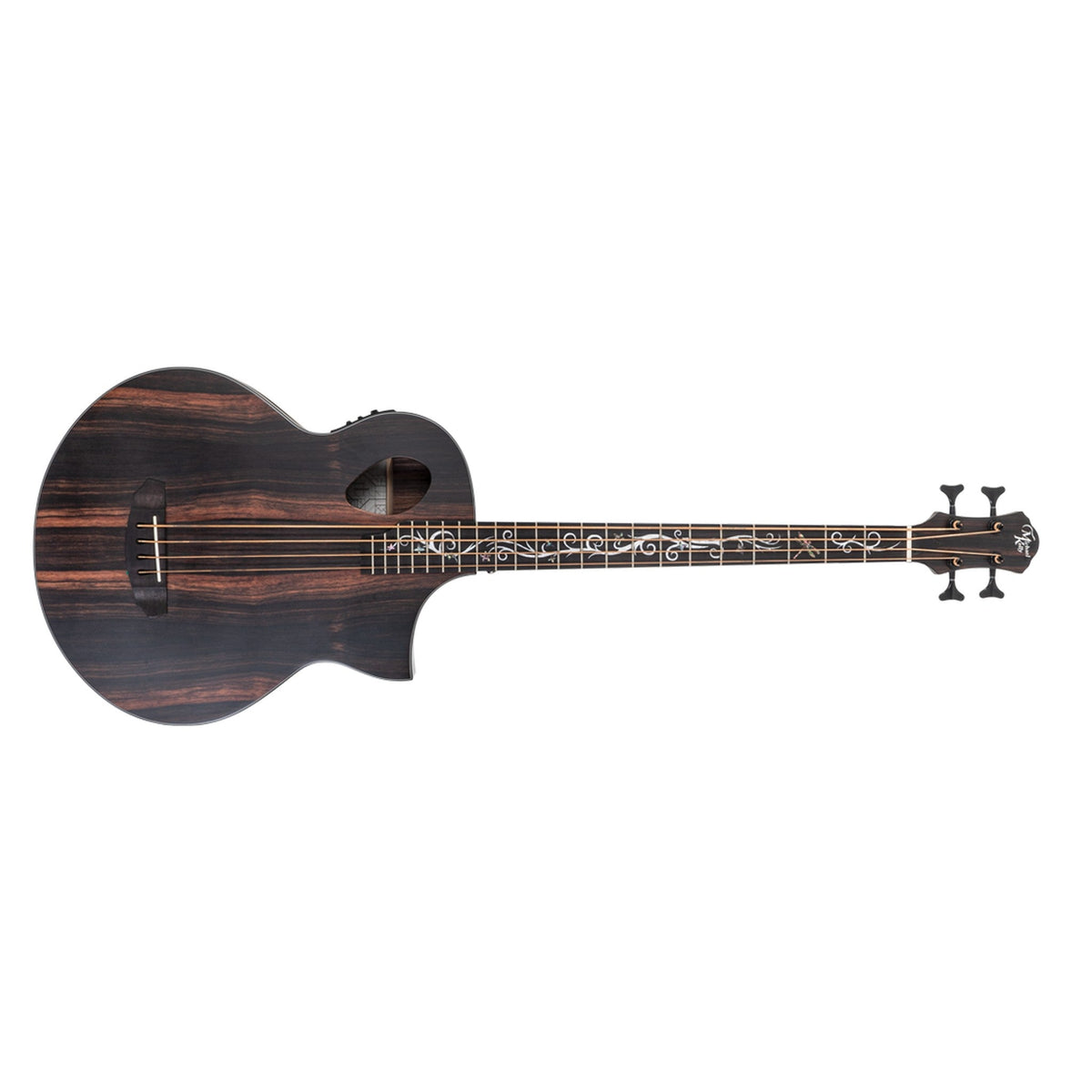 Michael Kelly Dragonfly 4 Acoustic Electric Bass Guitar, Fishman, Java Ebony