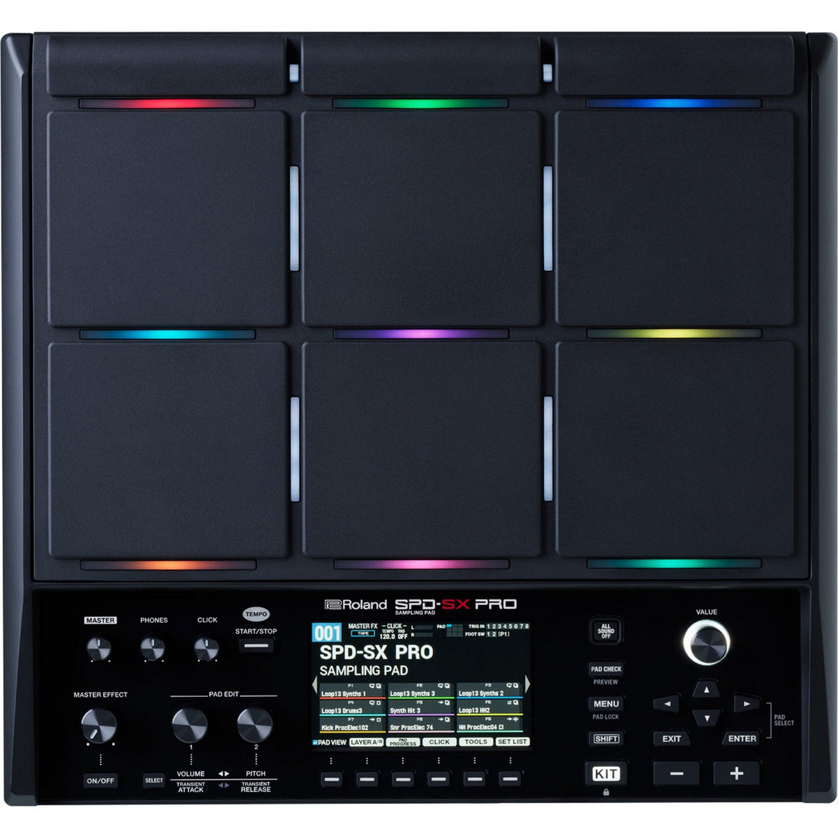 Roland SPD-SX PRO Sampling Pad, 9-Pad Percussion Sampler with 32GB Storage, Color LCD & USB Audio Interface
