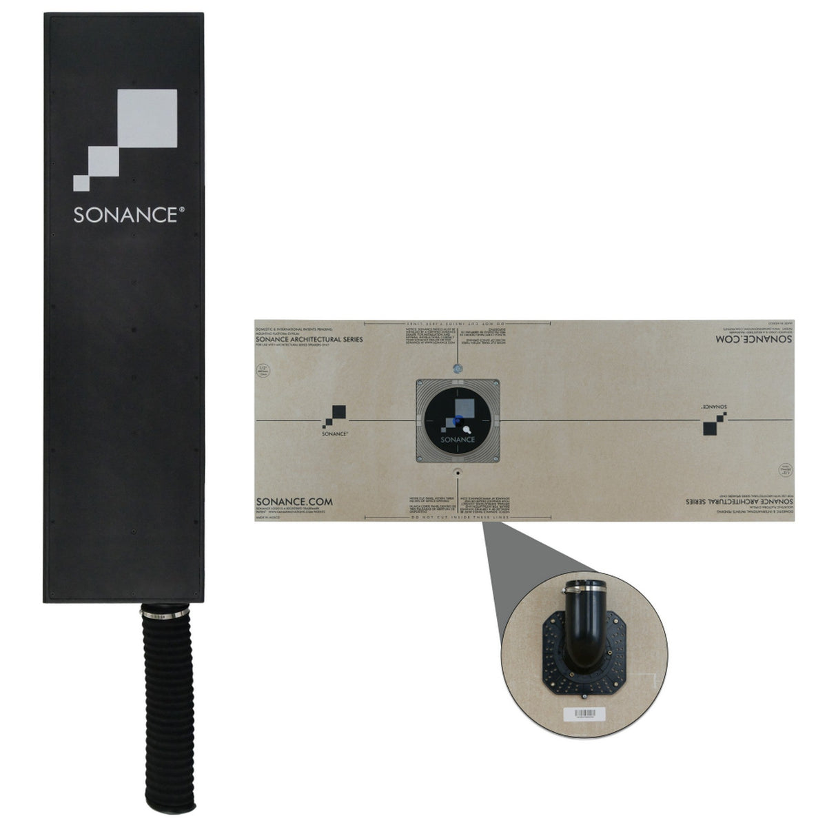 Sonance THINLINE Bandpass BPS6 TL Subwoofer and THINLINE Gypsum Mounting Platform Bundle - 1/2 inch Gypsum Platform,