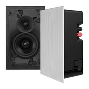 Sonance VX 4-Inch Rectangle In-Wall Speaker with White Micro Trim Grille Pair - VX42