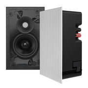Sonance VX 4-Inch Rectangle In-Wall Speaker with White Micro Trim Grille Pair - VX46