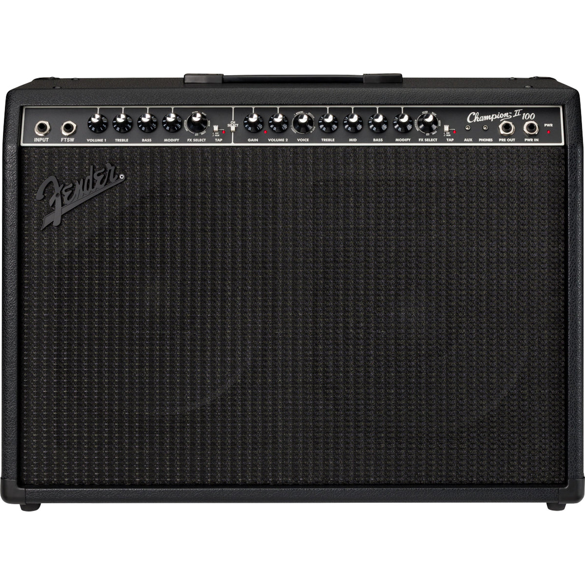Fender Champion II 100 Blackout 2x12 Guitar Combo Amplifier, 100W