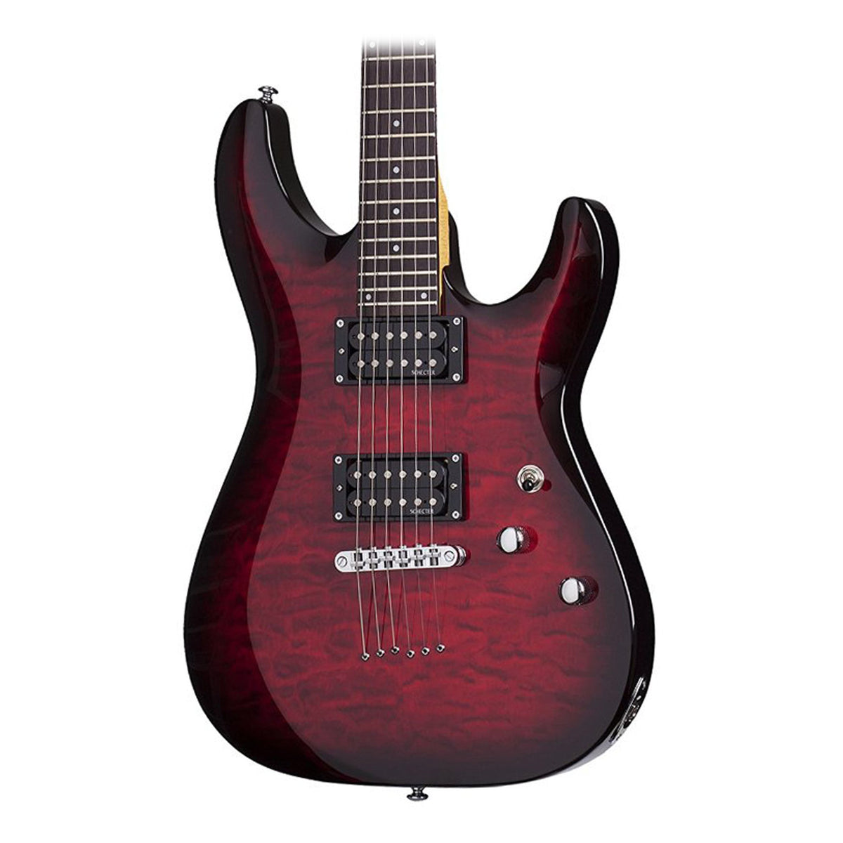 Schecter C-6 Plus Solid-Body Electric Guitar, See-Thru Cherry Burst