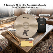 Zildjian K2818 18" K Paper Thin Crash Cymbal w/ Drumstick Bag