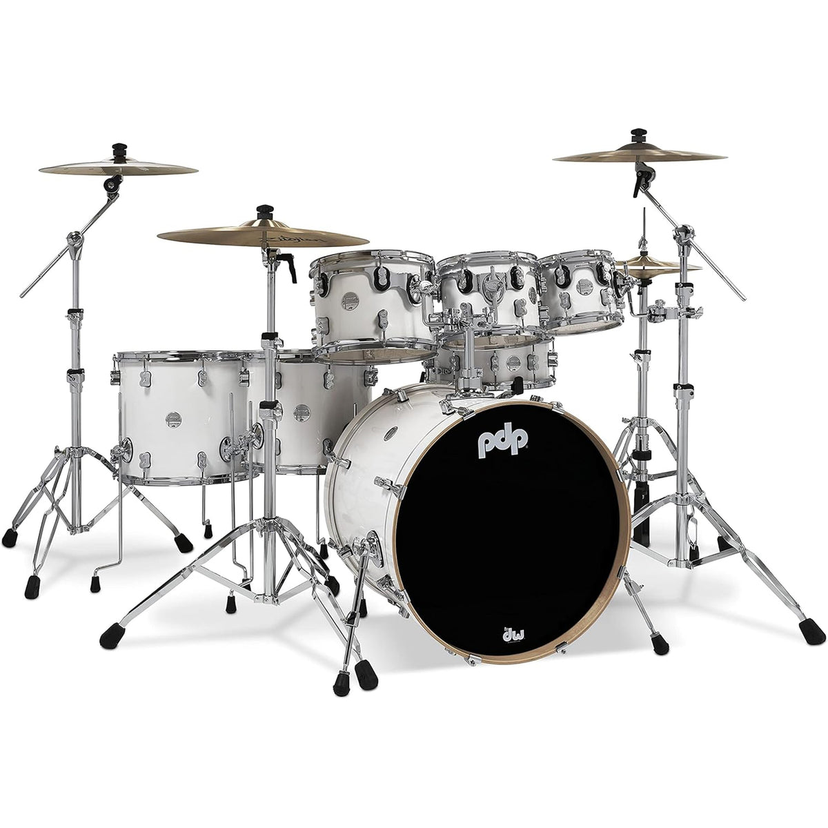Pacific Drums & Percussion 7-Piece Concept Maple Shell Pack - Pearlescent White