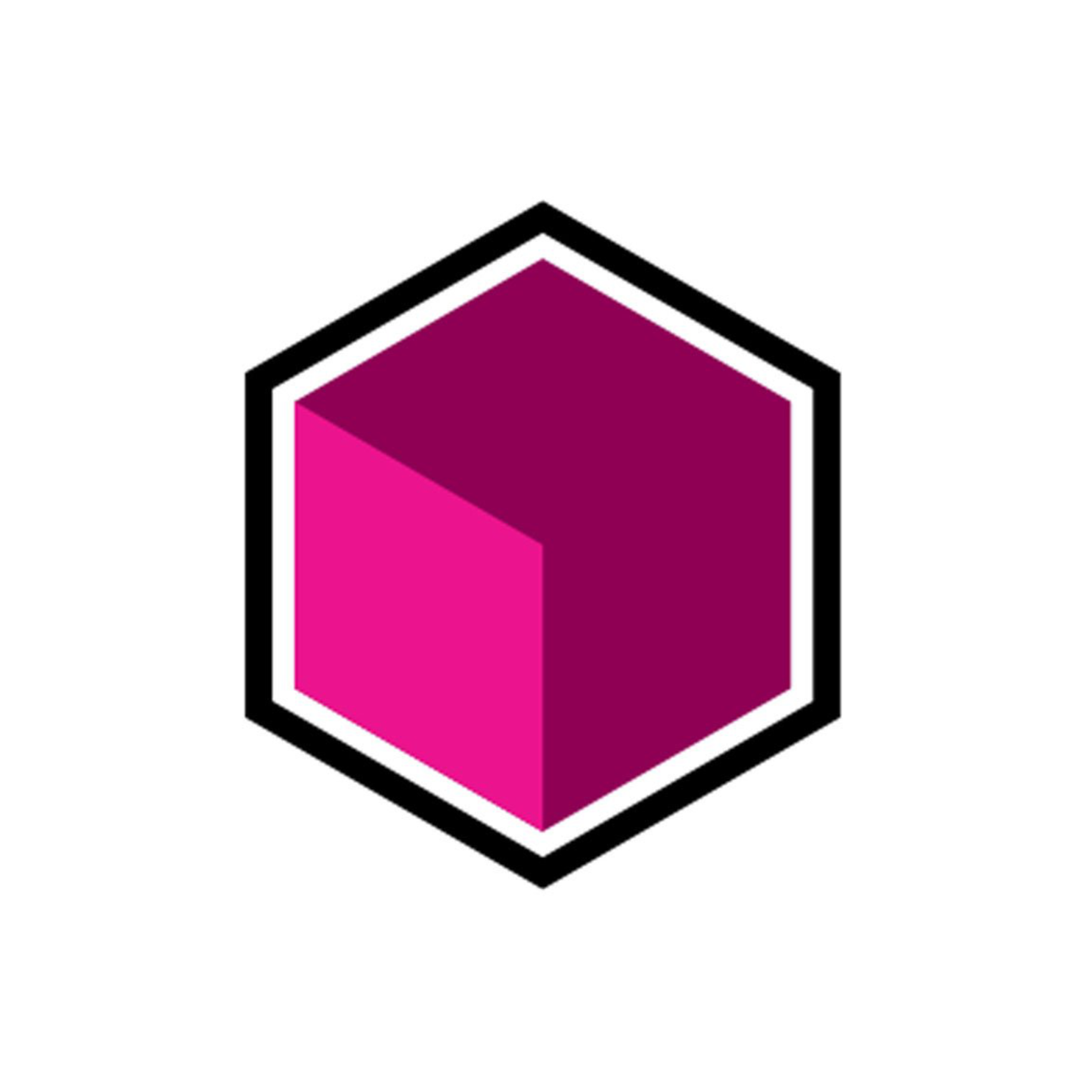 Boris FX Sapphire annual VFX plugin subscription logo with magenta cube inside hexagon for professional video editing and visual effects software suite