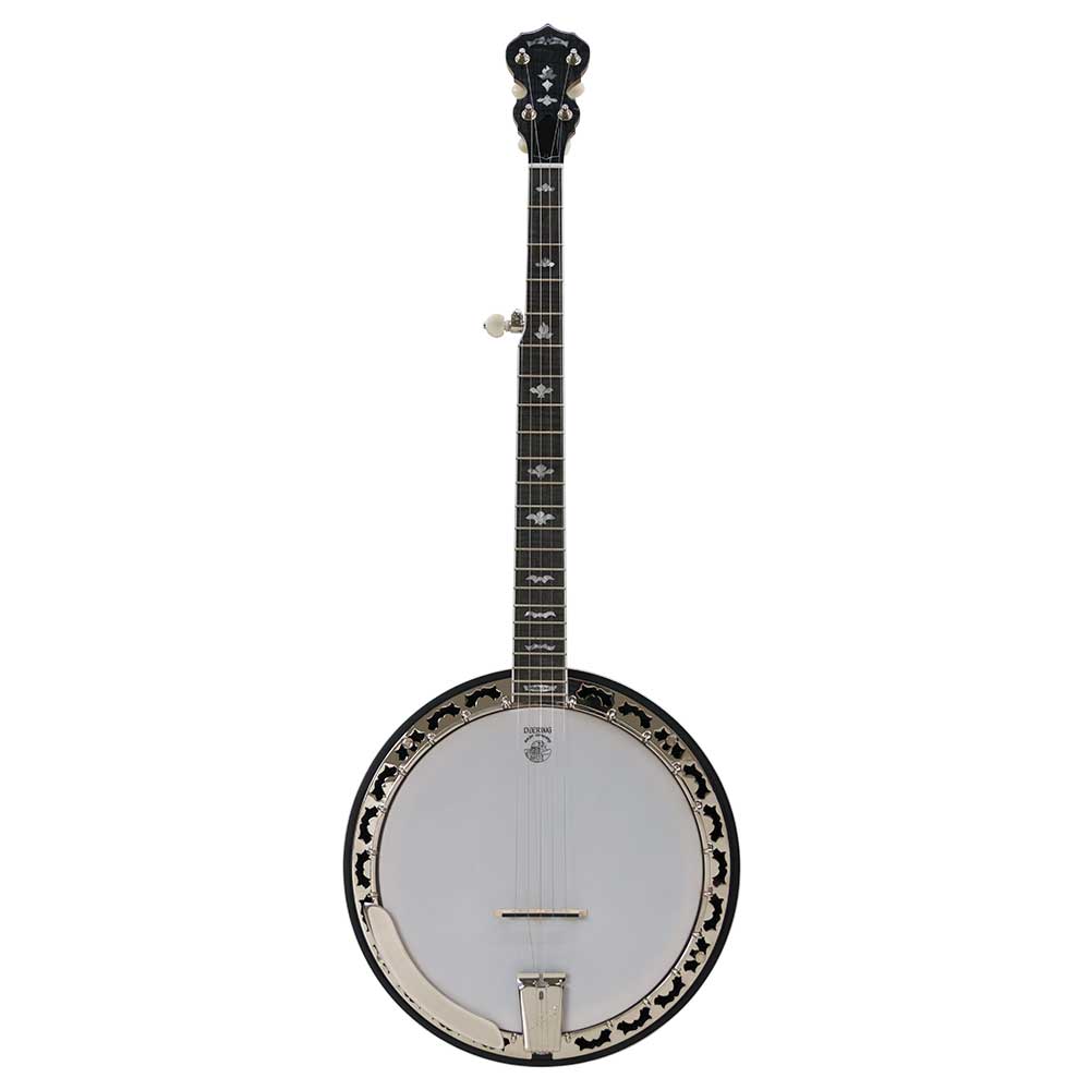 Deering White Lotus 5 String Banjo w/ Case